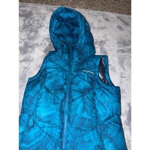 Columbia Omni-Heat Women’s Aqua Puffer Vest Xs Omni-Shield Hooded